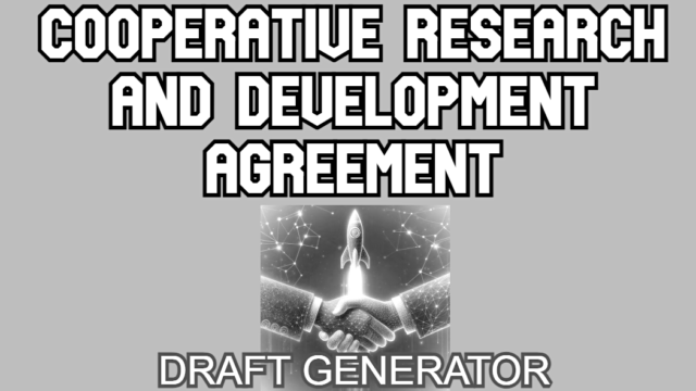 Cooperative Research and Development Agreement